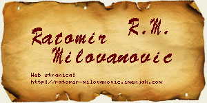 Ratomir Milovanović vizit kartica